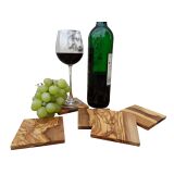Untersetzer quadratisch aus Olivenholz 6er Set