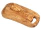 Steakbrett 38 cm aus Olivenholz mit Saftrille und Grifflasche