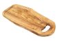 Steakbrett 38 cm aus Olivenholz mit Saftrille und Grifflasche