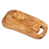 Steakbrett 42 cm aus Olivenholz mit Saftrille und...