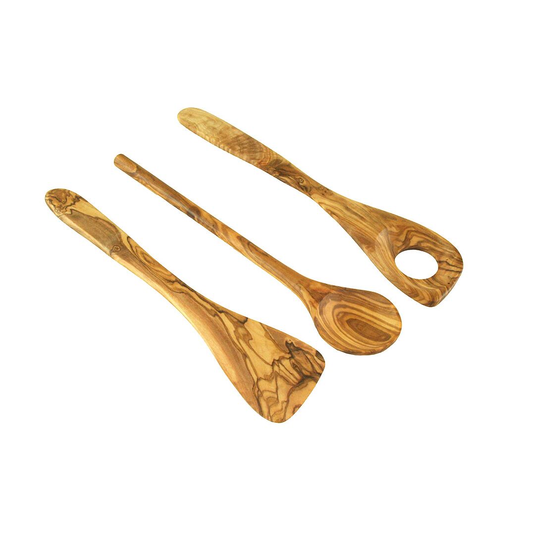 Olivenholz Küchenset 3tlg., 1 Pfannenwender, 2 versch. Kochlöffel. Lä, 17,50 €