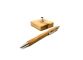 Kugelschreiber ARTHUR mit Sockel flach aus Olivenholz - Gravur m&ouml;glich