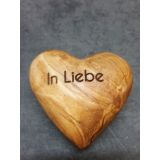 Herz 3D aus Olivenholz mit Gravur