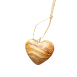 Herz 3D aus Olivenholz als Christbaumschmuck