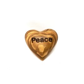 Herz aus Olivenholz mit Gravur &quot;Peace&quot;
