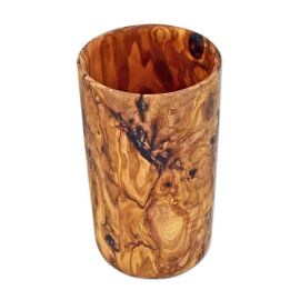 Utensilienbecher SCHLANK  aus OLIVENHOLZ Holz Höhe 15 cm Besteckköcher Halter