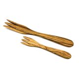 Gabel aus Olivenholz 20 oder 30 cm, 3  Zinken, Gravur...